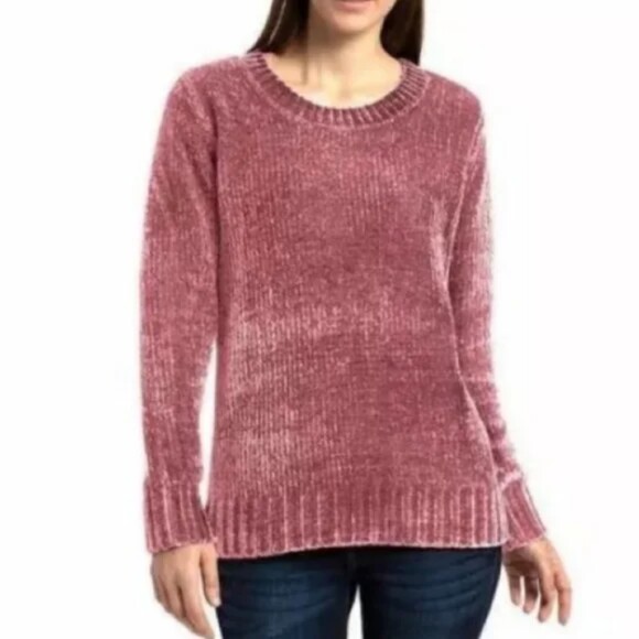Orvis Rose Pink Chenille Crew Neck Sweater  size XL - Picture 1 of 10